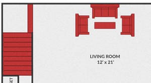 2 bedroom apartment floor plan in Fairfield, OH