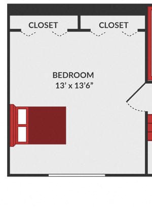 2 bedroom 1.5 bath apartment floor plan