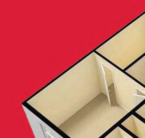 Two Bedroom One Bath Apartment 3D Floor Plan of Two Bedroom One Bath Apartment