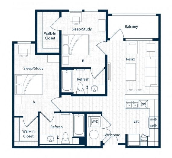 Two Bedroom Apartments for rent at Cedar Flats