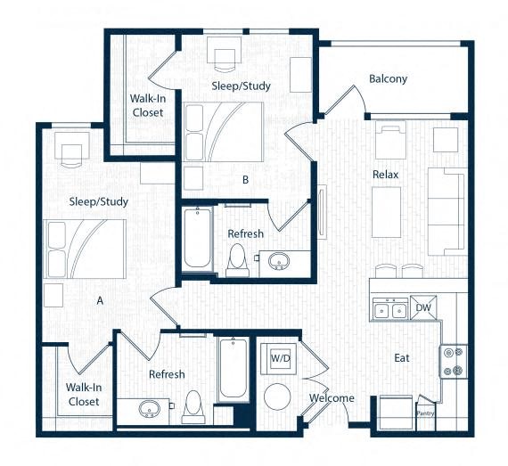 Two And Four Bedroom Apartments In Chico Ca Layouts