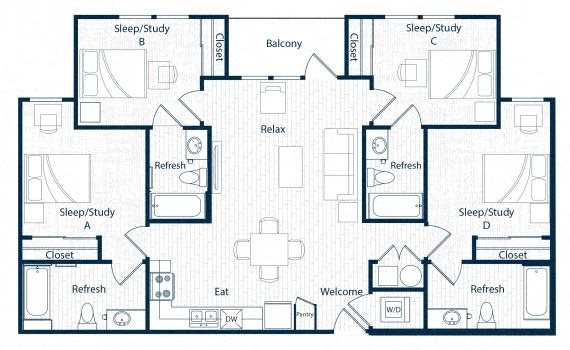 Four Bedroom Apartments for rent at Cedar Flats