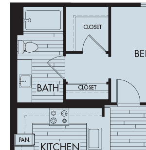 Plan 2B Two-bedroom at Symmetry Apartments in Northridge, CA