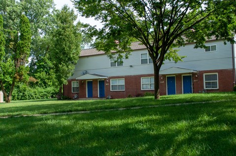 a house with a lawn in front of it