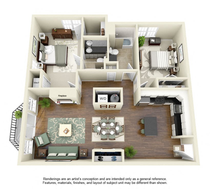 Two Bedroom Floorplan at Halstead Apartments in Abington MA Halstead Abington Two Bedroom Apartment Floorplan