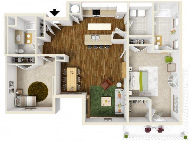 Floor Plans of Bienville Basin Apartments in New Orleans, LA