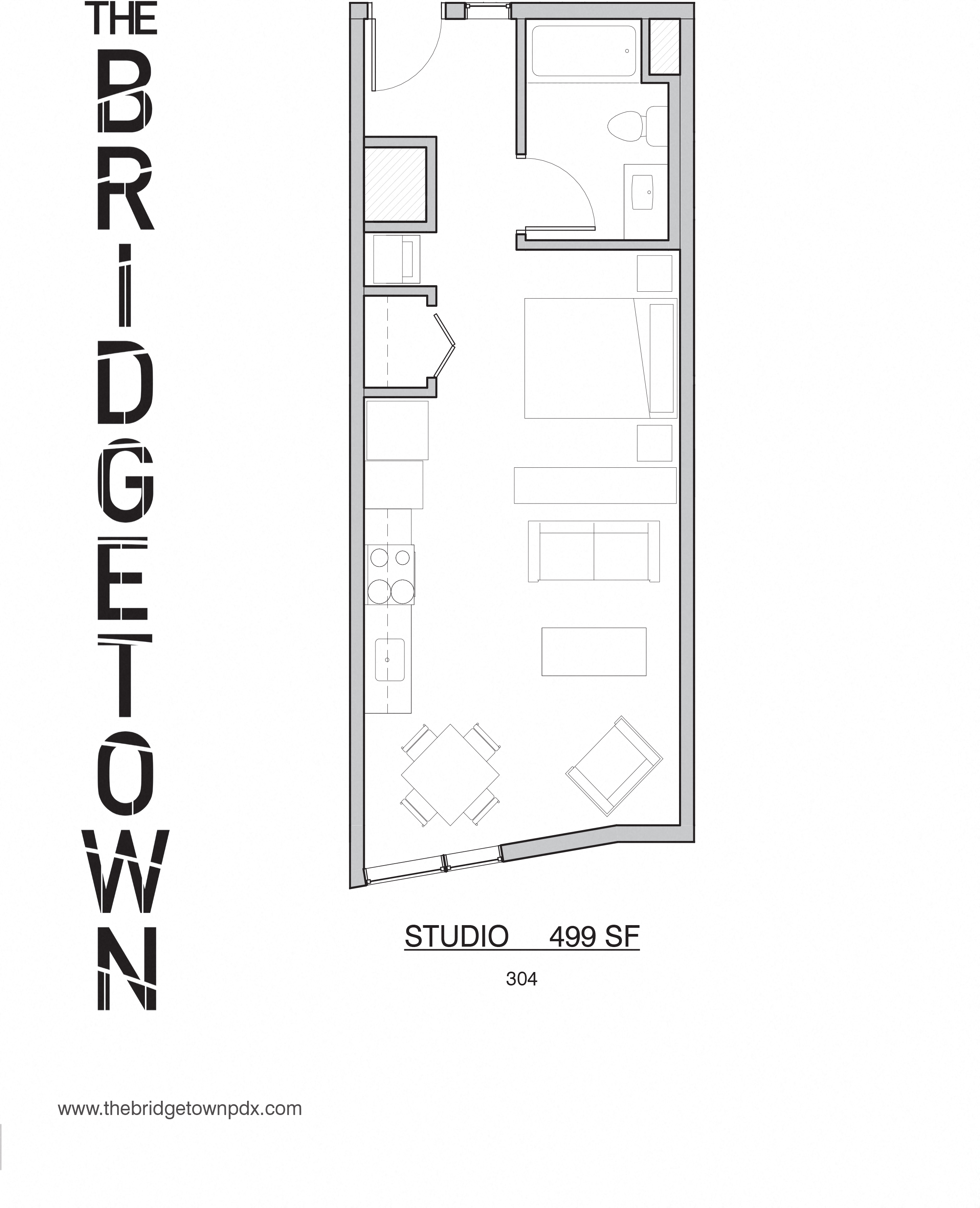 Bridgetown - Studio Floor Plan 2