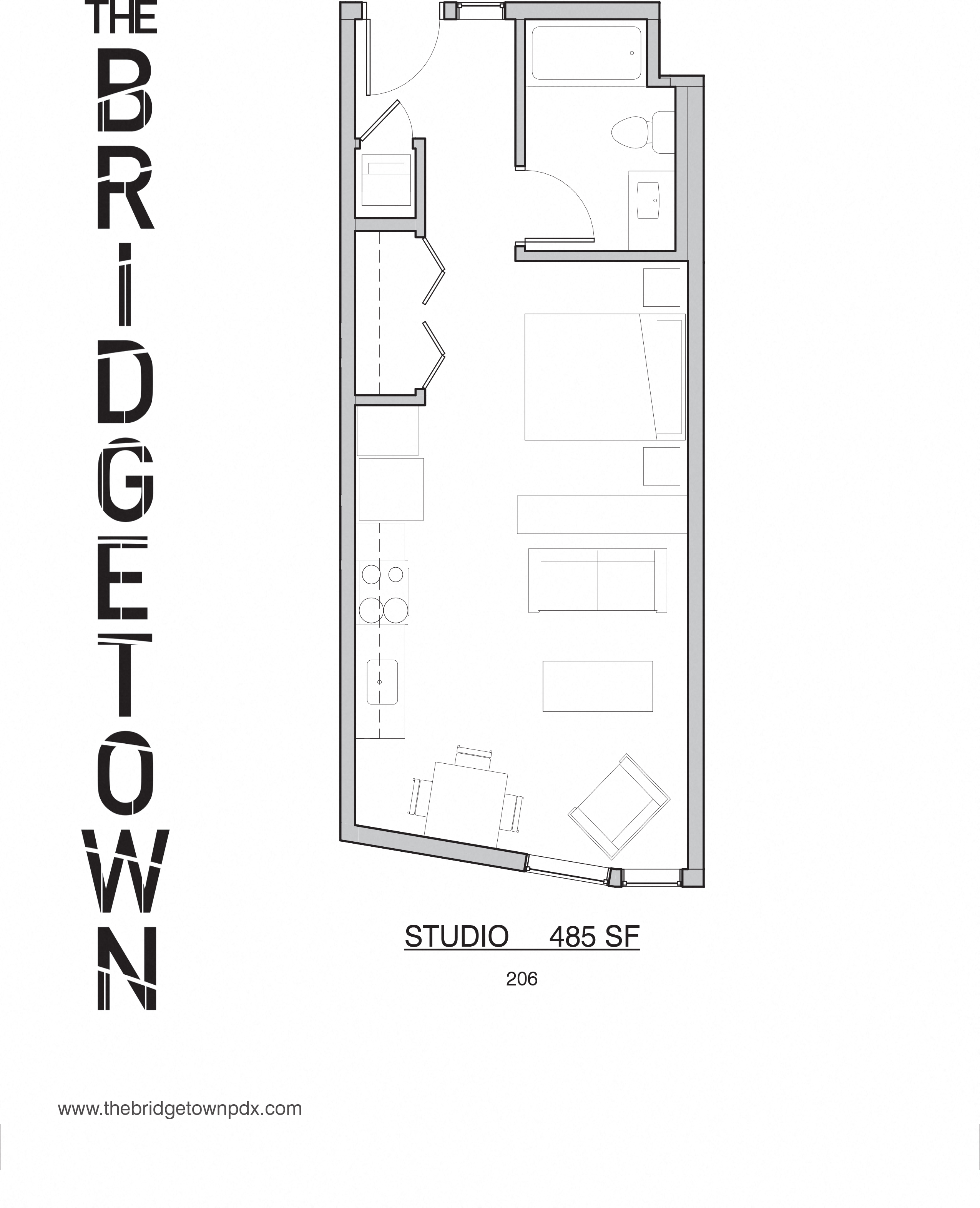 Bridgetown - Studio Floor Plan 6