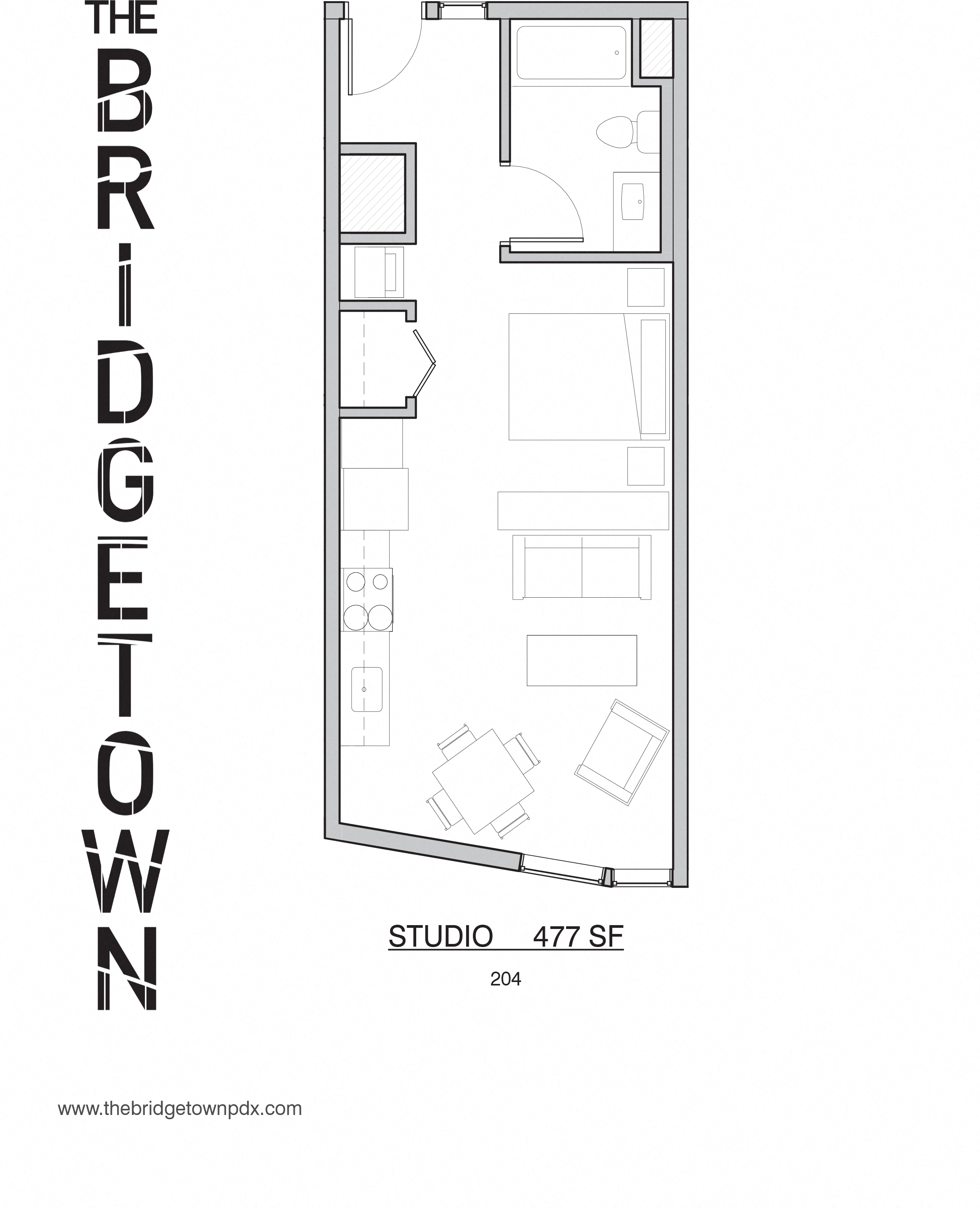 Bridgetown - Studio Floor Plan
