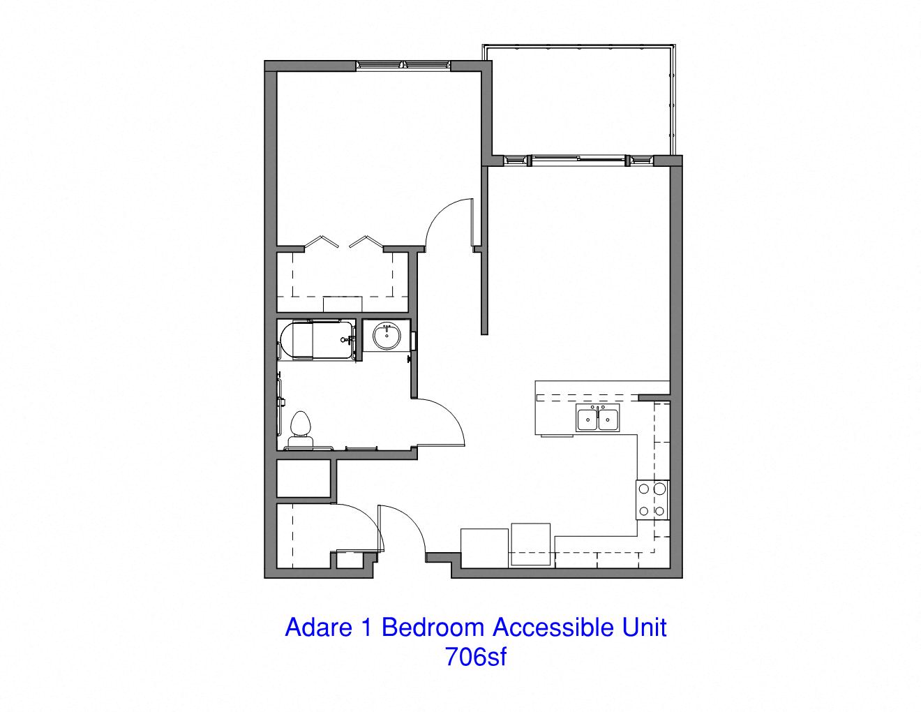 1 Bedroom Accessible Unit