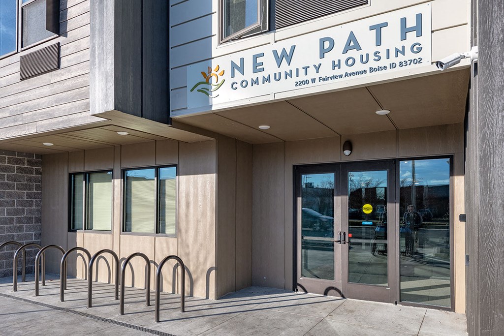 the front of the new path community housing building