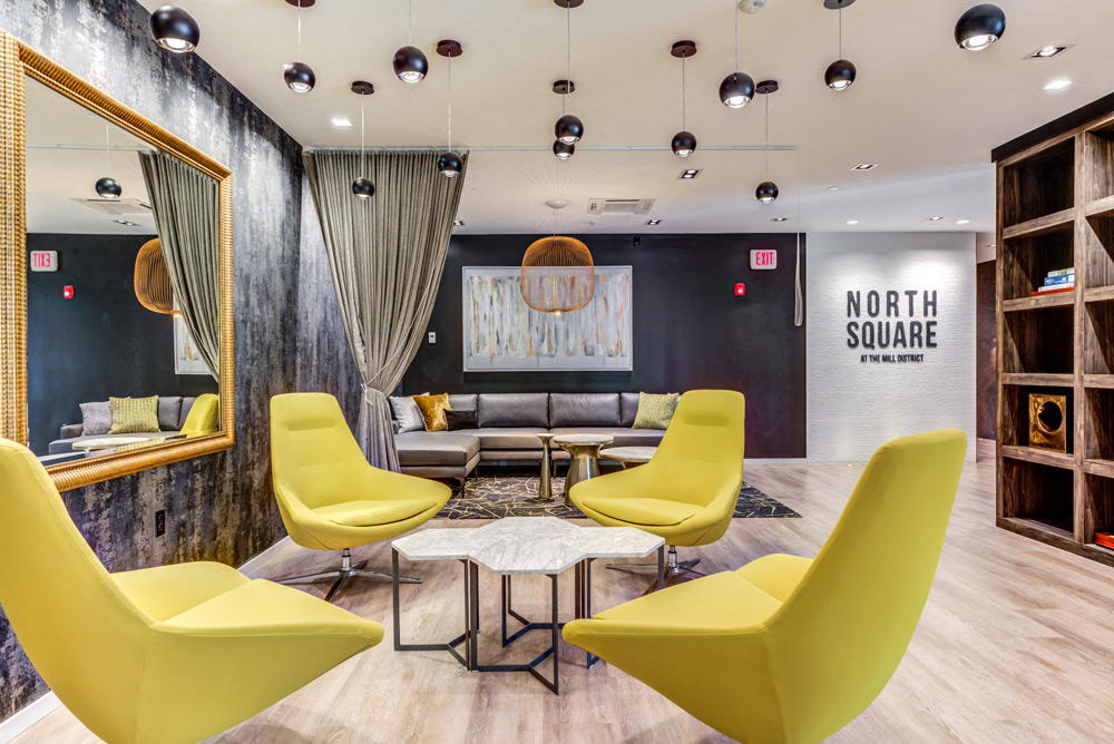 Community Lounge at North Square Apartments in Amherst, MA