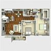 Cowboy Floor Plan Cowboy 2 Bedroom Floor Plan at The Quinn at Westchase, Houston, TX, 77077