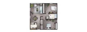 2 Bedrooms, 1 Bathroom