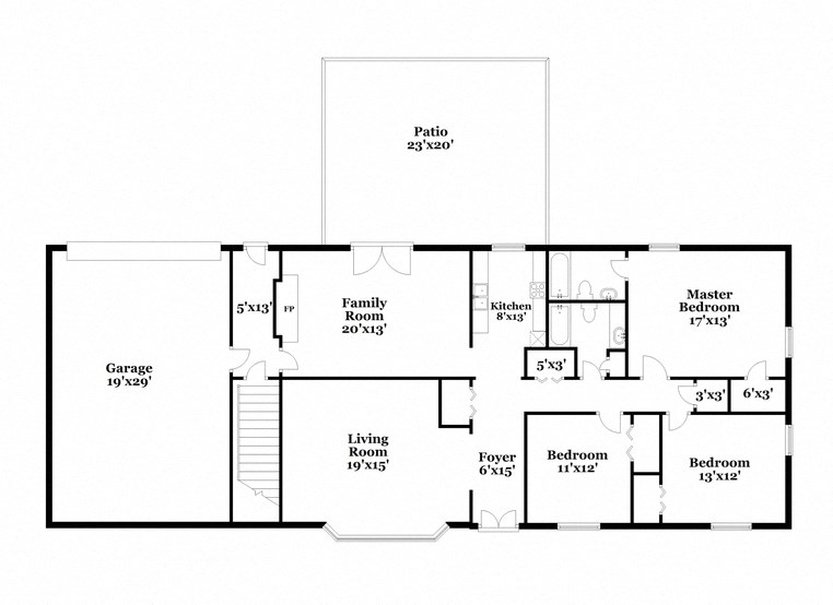 a floor plan of a house with two floors and a garage