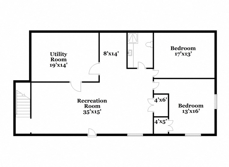 a floor plan of a house with an open area and a reception room