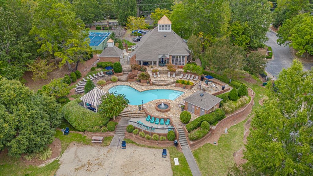 a aerial view of the pool and spa at the estates at spring