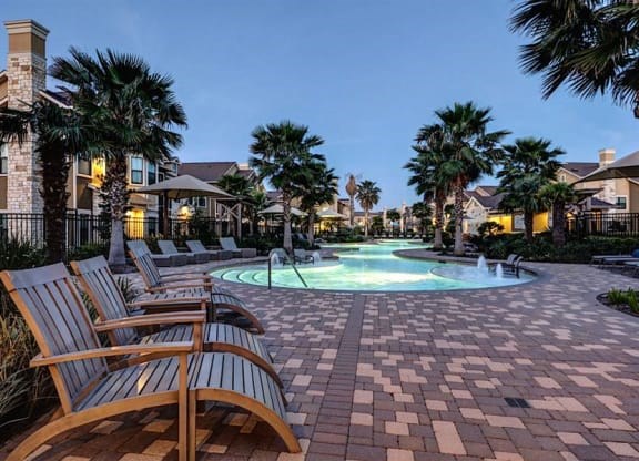 Night View Of Pool at Avenues at Tuscan Lakes, Texas, 77573