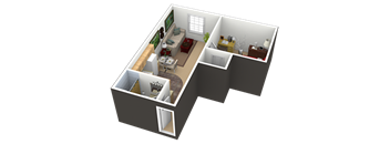 1 bedroom 1 bathroom Floor plan at The Falls, Mission, KS