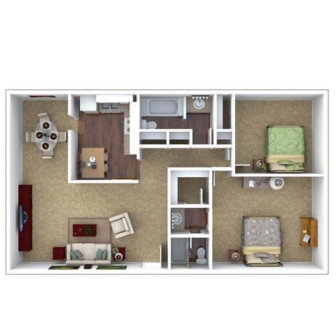 B1Q Floor Plan at London House Apartments, Lenexa, Kansas