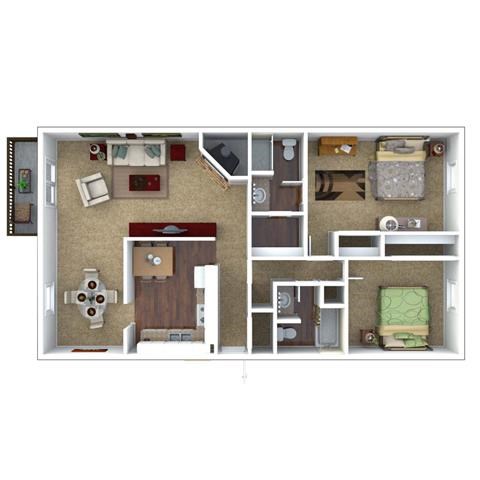 B22 Floor Plan at London House Apartments, Lenexa