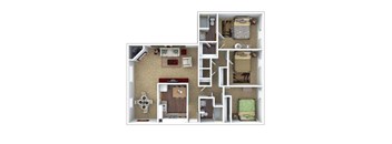 C13 Floor Plan at London House Apartments, Lenexa, KS, 66215