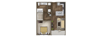 A1 Floor Plan at Imperial Lofts, Sugar Land, TX