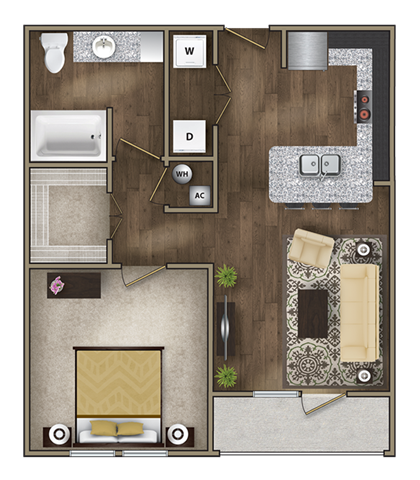 A1 Floor Plan at Imperial Lofts, Sugar Land, TX