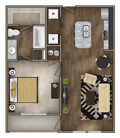 A2 Floor Plan at Imperial Lofts, Sugar Land, 77498