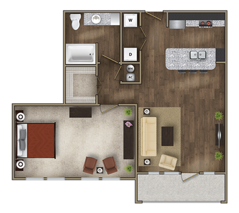 A5 Floor Plan at Imperial Lofts, Texas
