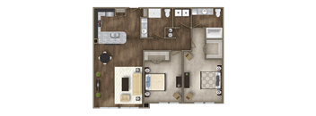 B3 Floor Plan at Imperial Lofts, Sugar Land, TX