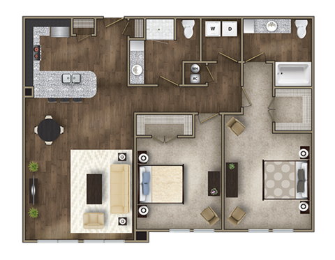 B3 Floor Plan at Imperial Lofts, Sugar Land, TX