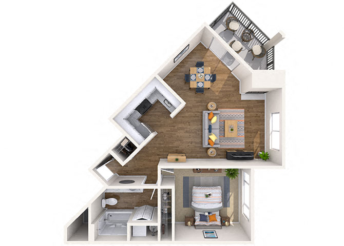 Hawthorne Floor Plan at Reedhouse Apartments, Boise