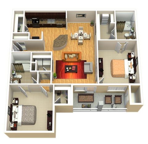 B4 Floor Plan at Discovery at Kingwood, Kingwood, TX, 77339