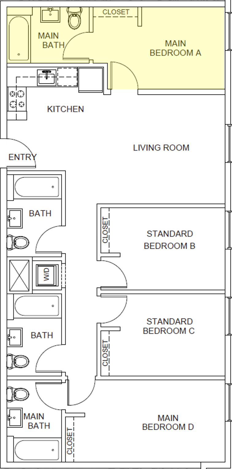 Evergreen Floor Plan Main Bedroom A
