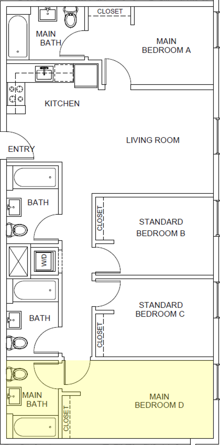 Evergreen Floor Plan Main Bedroom D