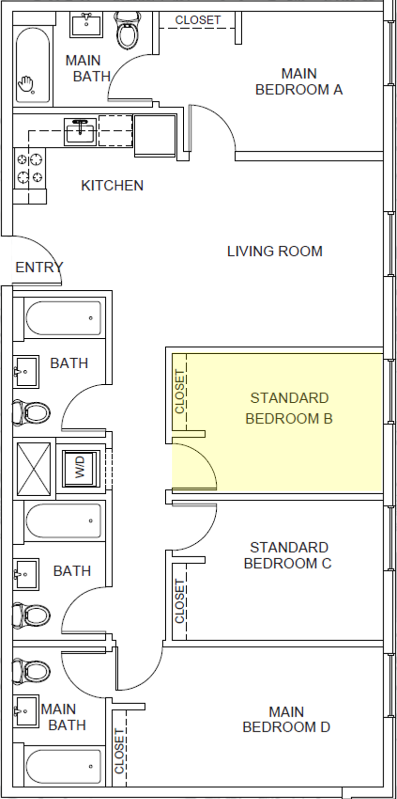 Evergreen Floor Plan Standard Bedroom B