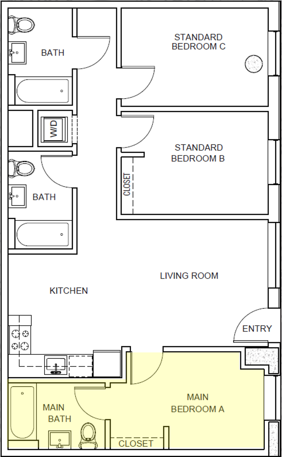 Fern Floor Plan Main Bedroom A