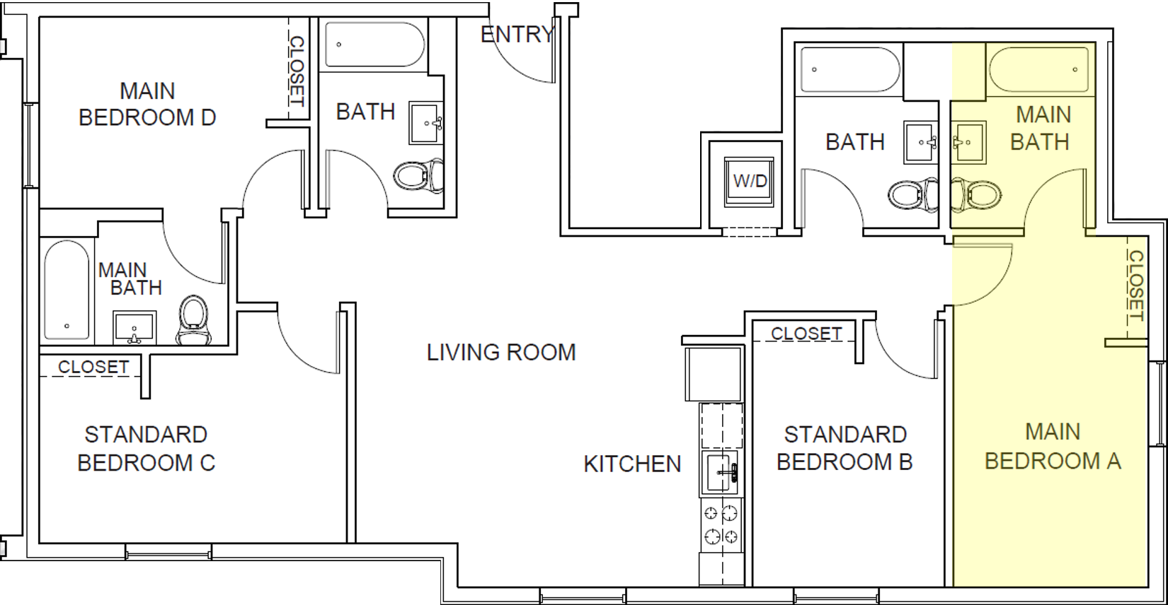 Forest Floor Plan Main Bedroom A