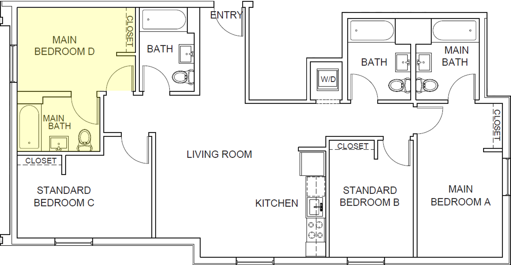 Forest Floor Plan Main Bedroom D