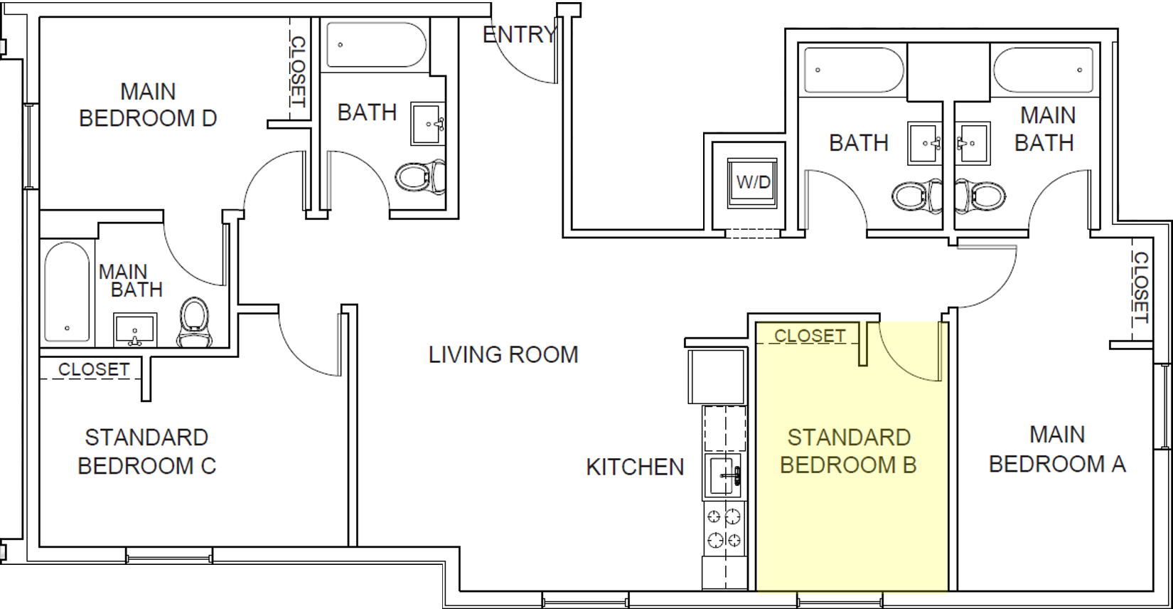 Forest Floor Plan Main Bedroom B