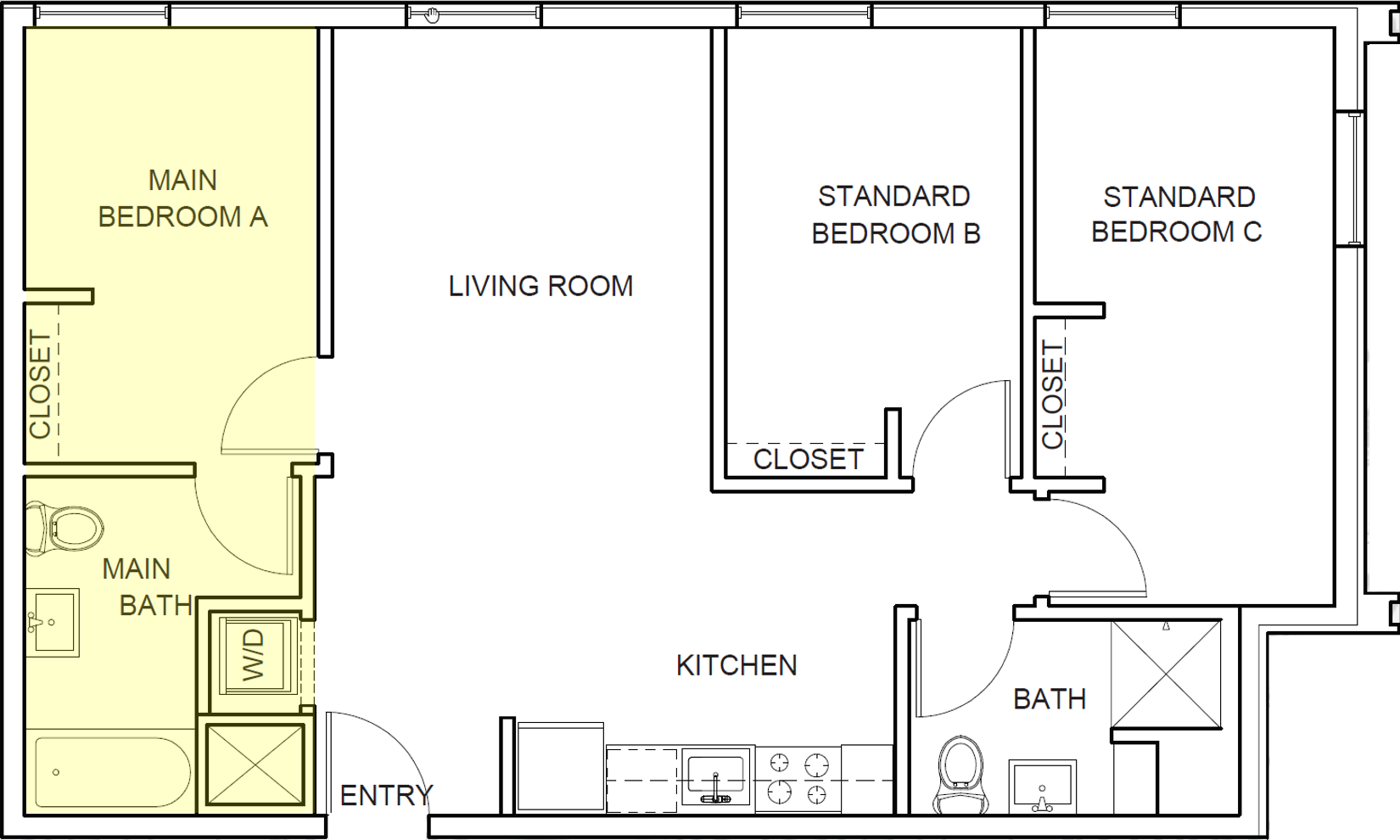 Moss Floor Plan Main Bedroom A