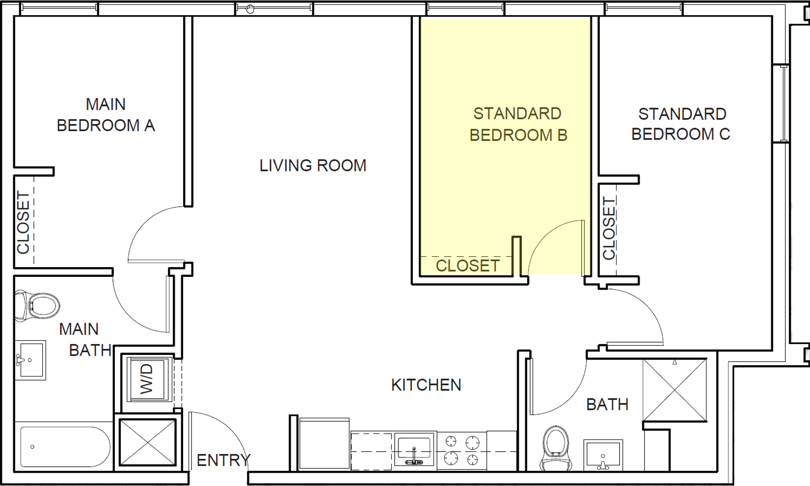 Moss Floor Plan Standard Room B