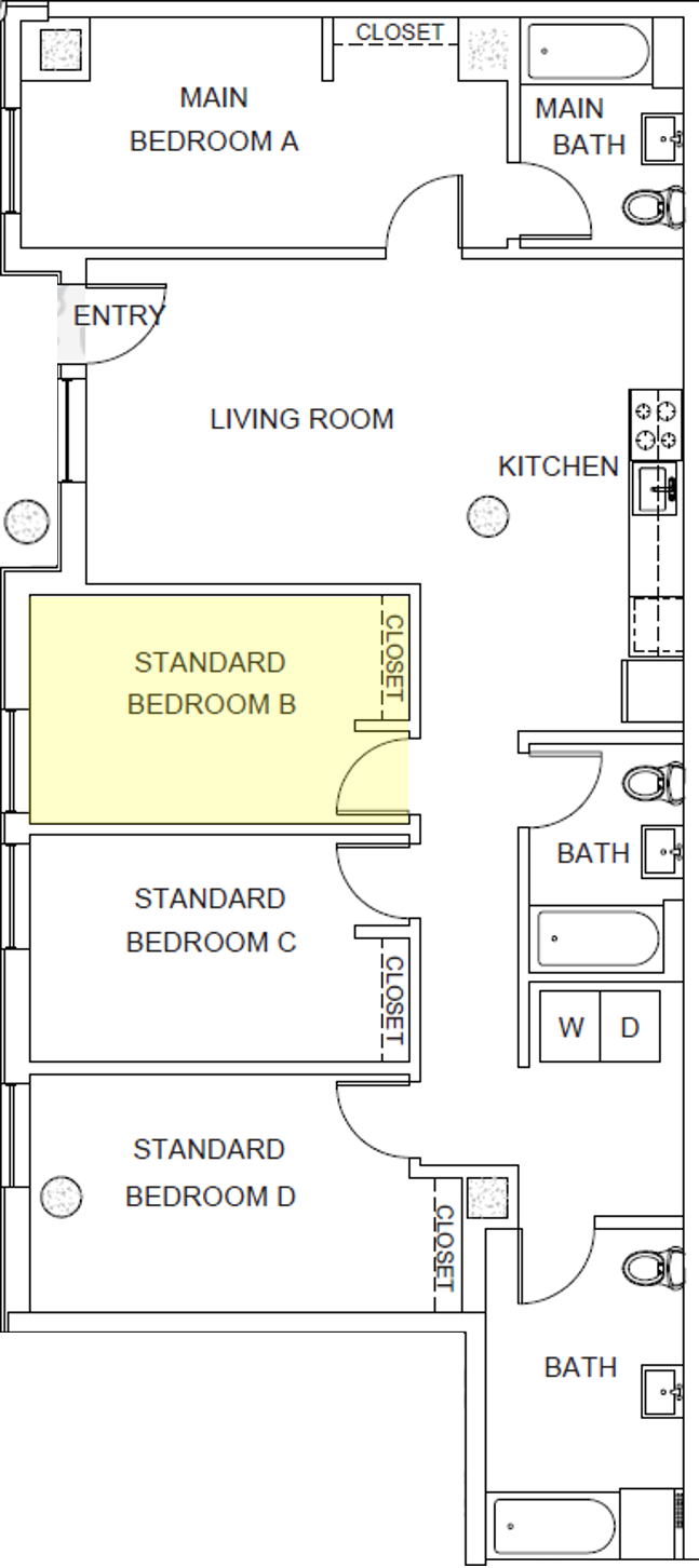 Olive Floor Plan Standard Room B