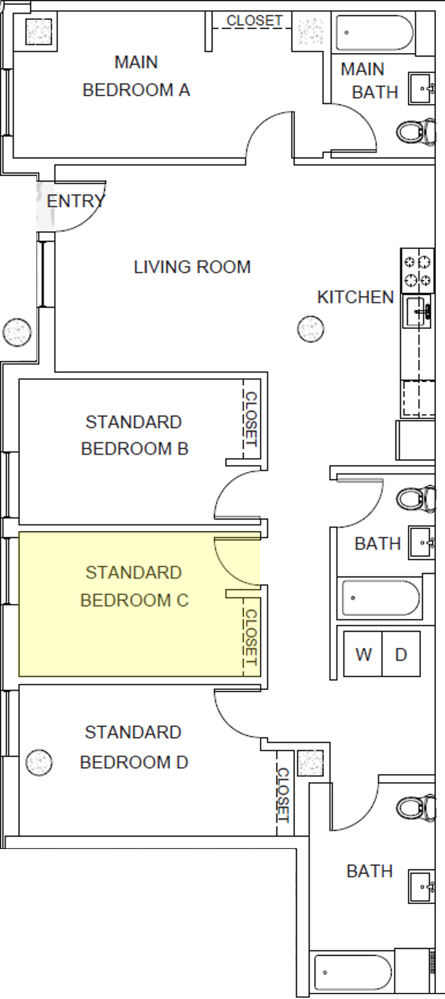 Olive Floor Plan Standard Room C