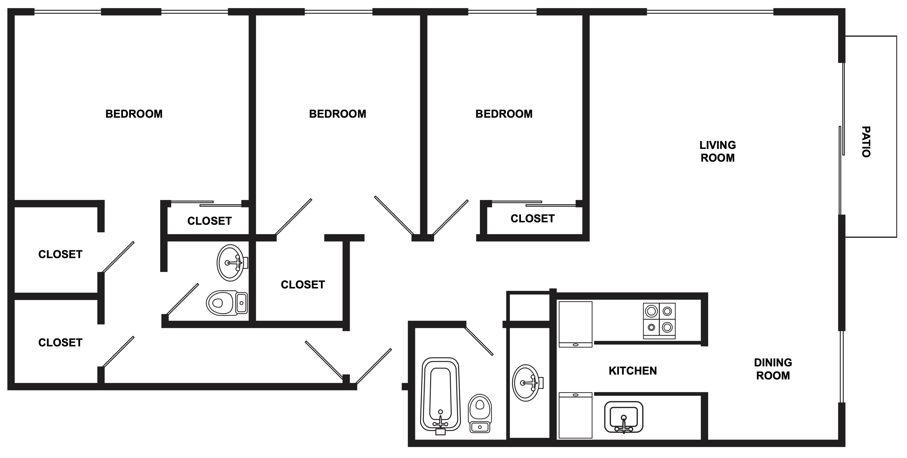 Sunset | Three Bedroom One and a Half Bathroom