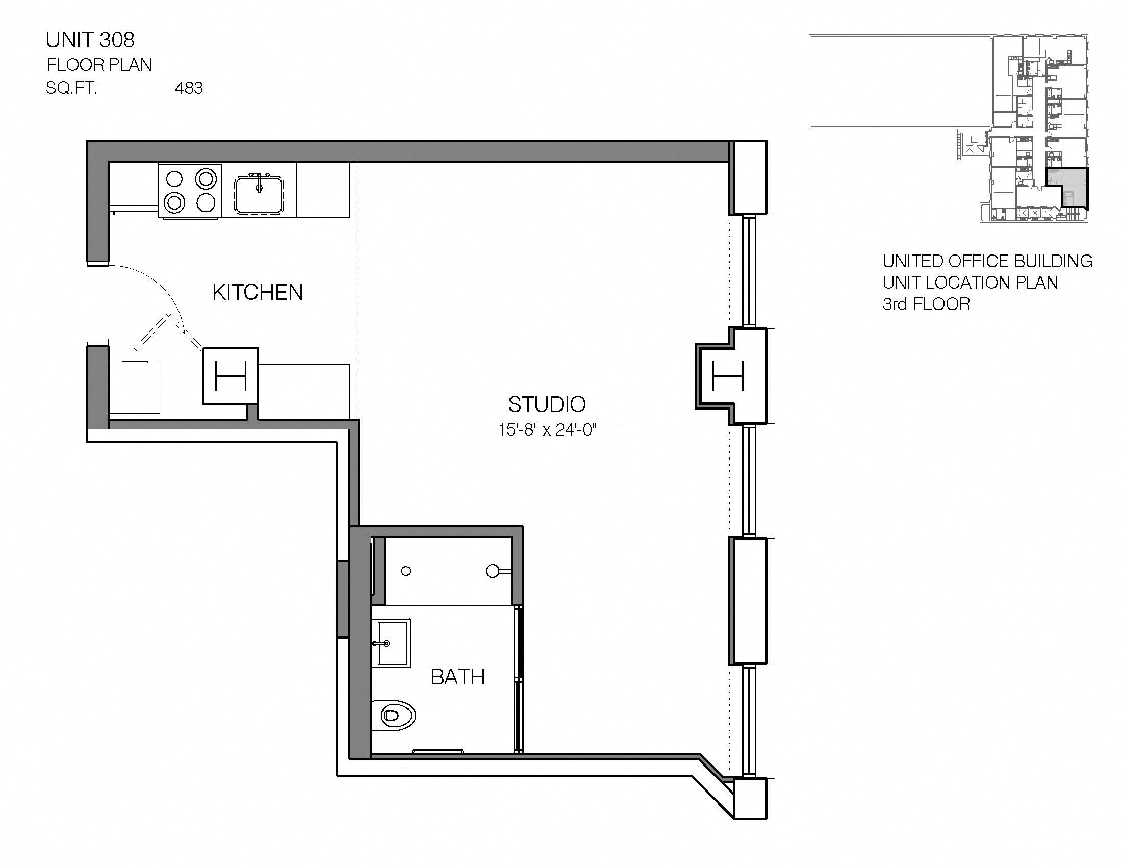 308 Floor Plan at Market District Lofts, Cleveland, OH