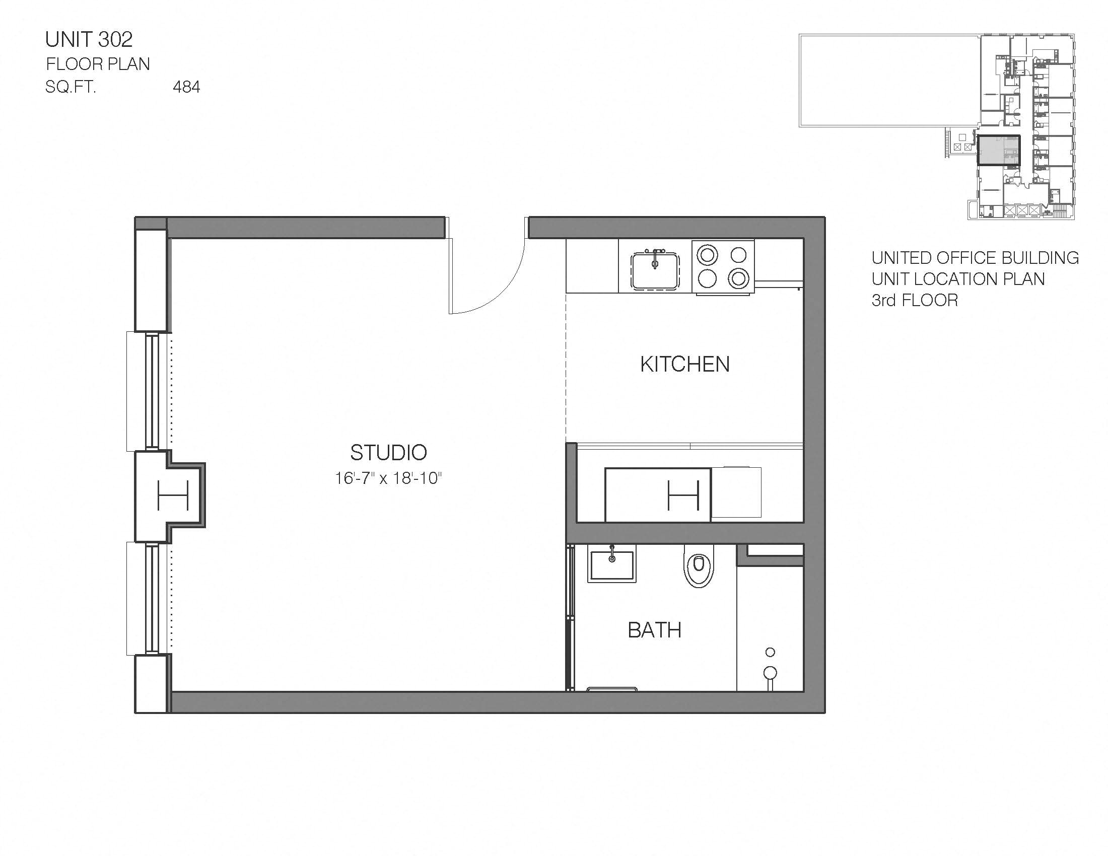 302 Floor Plan at Market District Lofts, Cleveland, OH