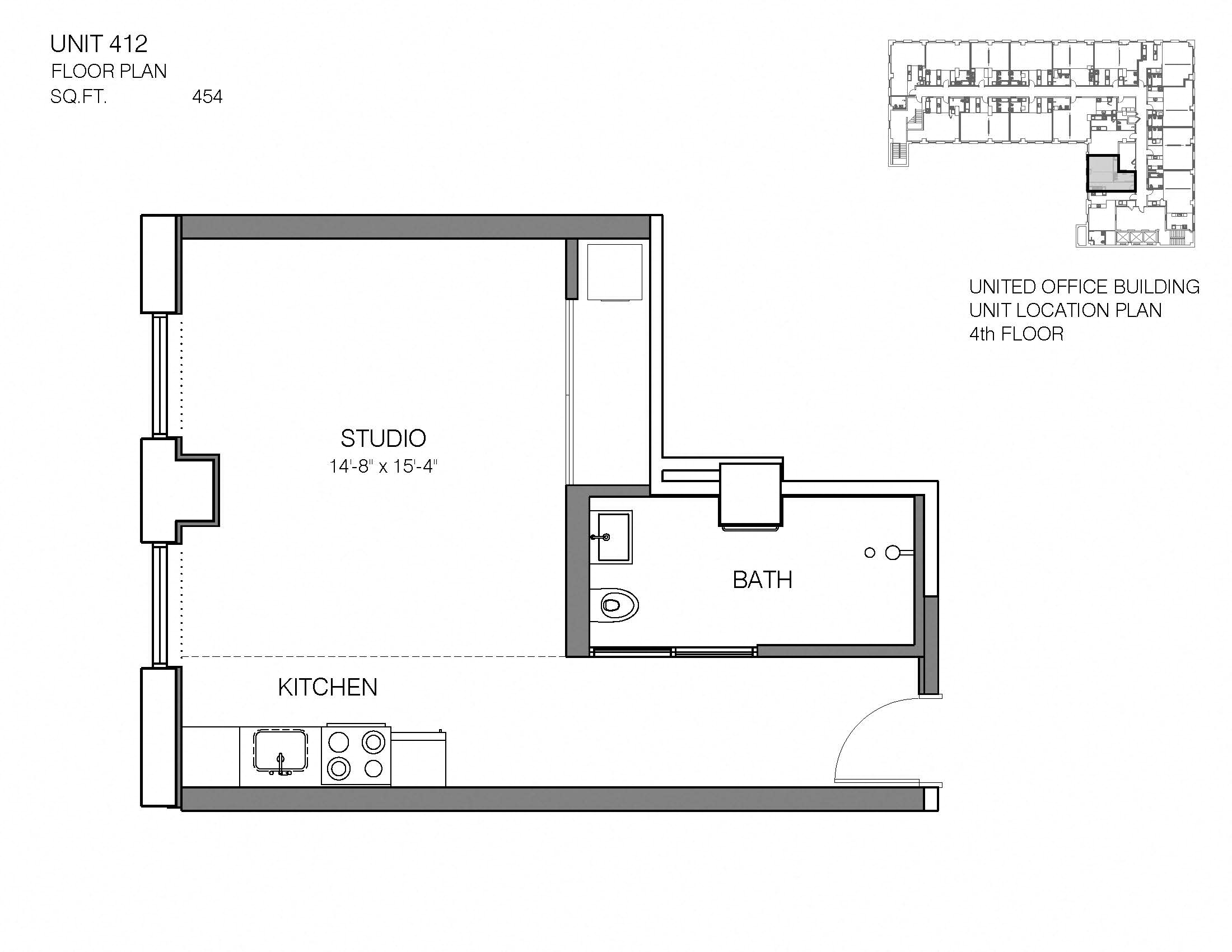 412 Floor Plan at Market District Lofts, Ohio, 44113