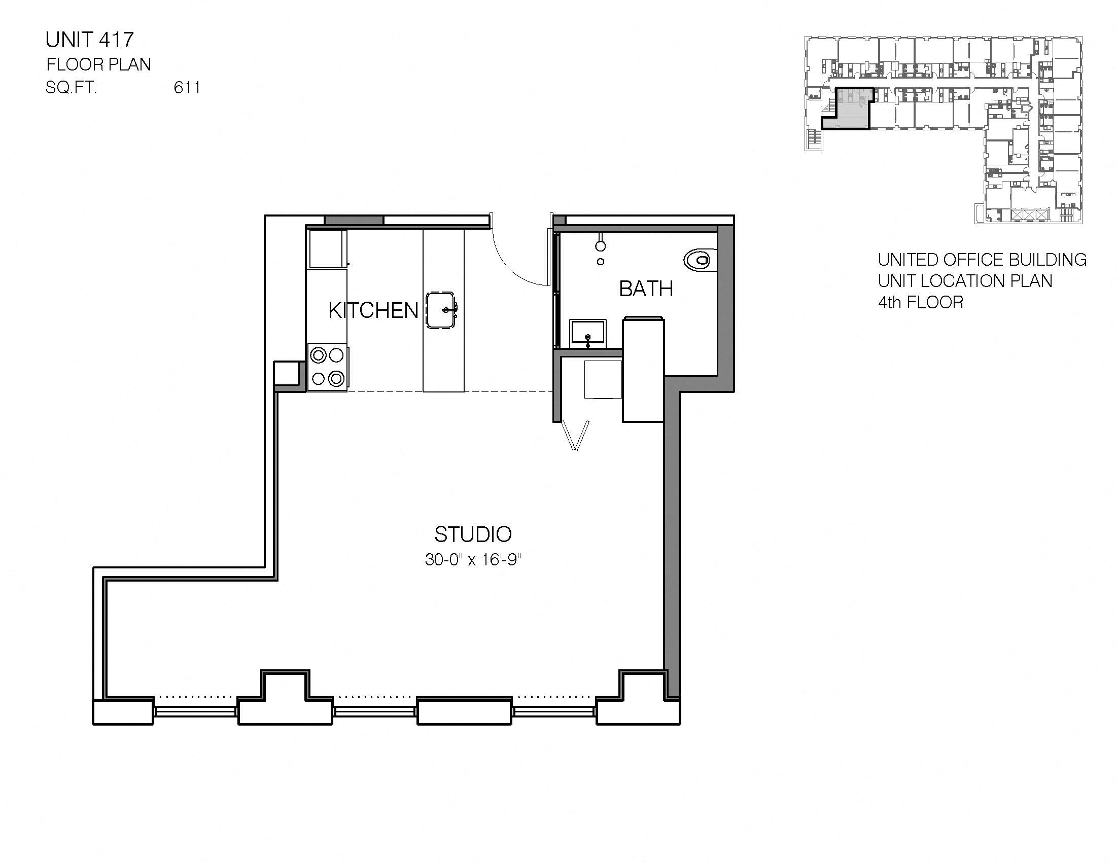 417 Floor Plan at Market District Lofts, 2012 W. 25th St, Cleveland, OH